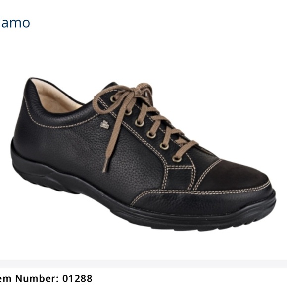 Finn Comfort Alamo Black Leather Sneakers Comfort Quality Sz 12 - Picture 1 of 12